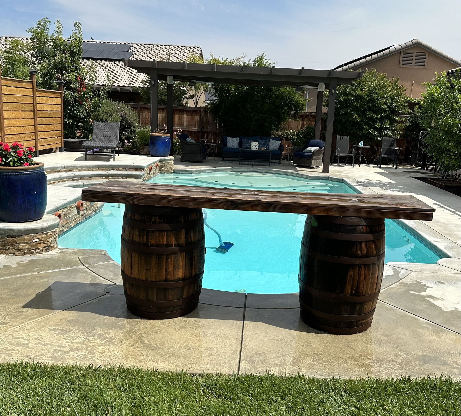 Outdoor Wine Barrel Table Set for Sale in Bakersfield, CA OfferUp