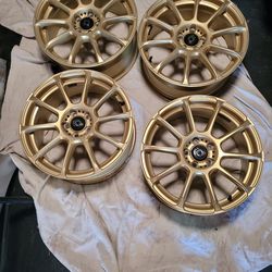 Konig Runlite 17X7.5 5X100 ET45 Gold Rims/ Wheels