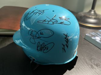 Florida Marlins Mini Baseball Batting Helmet Autographed