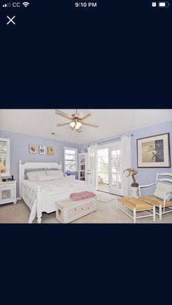 Cottage Style Bed Frame, Two Nightstands and Armoire/Entertainment Unit