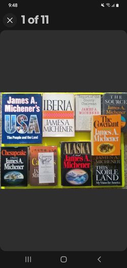 9 James Michener Hard Cover Books