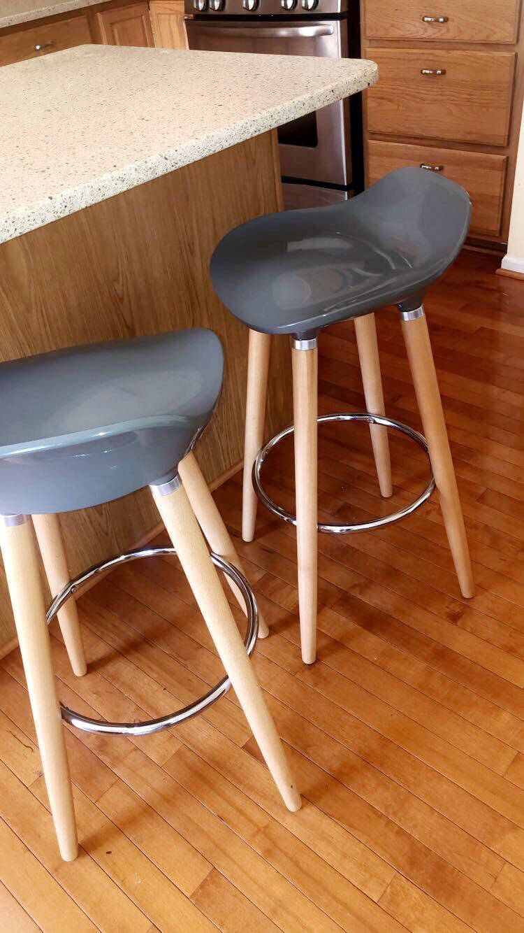 Gray wooden stools