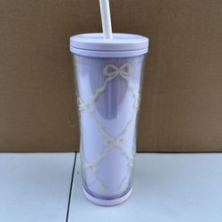 Zak Designs 25oz Sugar Plum Ballerina Bows Plastic Straw Tumbler