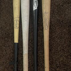 Lot Of 4 Wooden Baseball Bats
