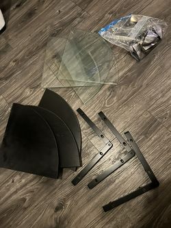 Shelves, Corner Glass And Wood