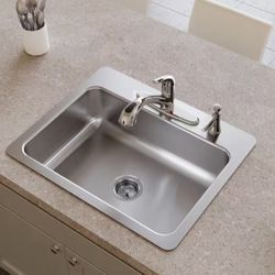 Elkay Dual Mount Stainless Steel 27 in. 4-Hole Single Bowl Kitchen Sink