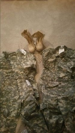 Woman's set of Army ACU'S and Boots