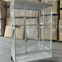 Extra Large Strong 36” X 24” X 65”H Play Top Parrot Bird Cage With Rolling Wheels 