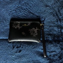 COACH Ribbon Bouquet Corner Zip Wristlet Wallet