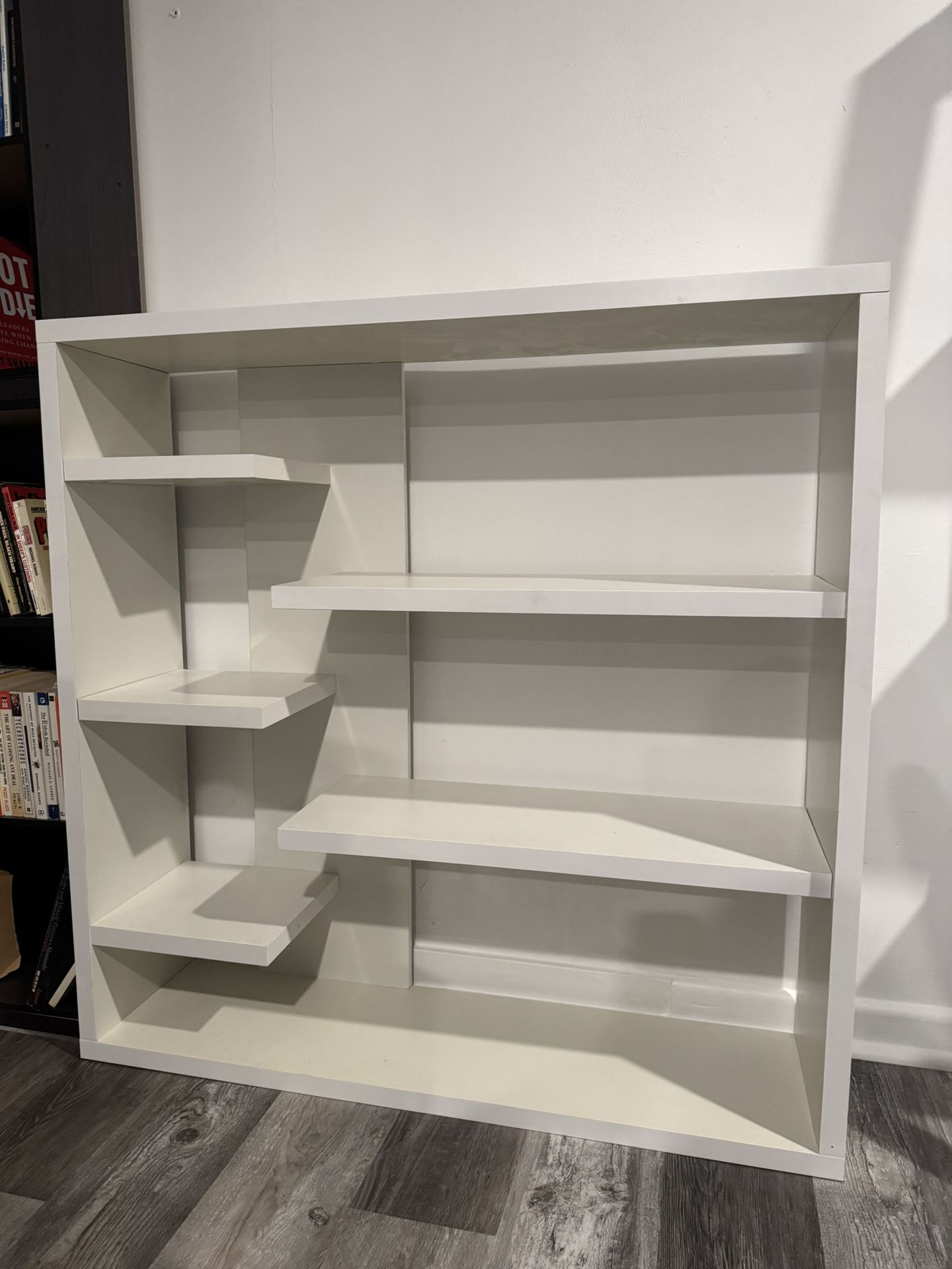 Unique Modern White Bookcase / Shelf Unit