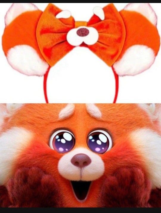 Turning Red Panda Inspired Mickey Mouse Ears / Meilin Lee Mouse Ears / Mickey Minnie Ears /  HANDMADE