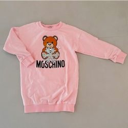 Moschino Girls Pink Sweatshirt Logo Mini Dress