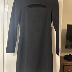 Cutout Black Long Sleeve Dress