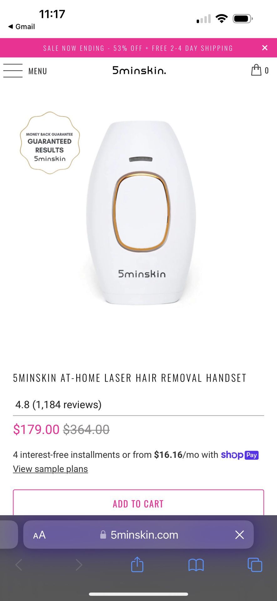 Unopened At-Home Laser Hair Removal Handset (IPL)