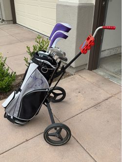 TiTech Ladies XG4 9-Club Golf Set (Driver, 3W, Hybrid, 6-PW, Putter) includes Bag and trolley