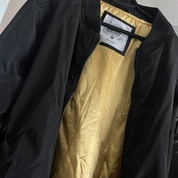 Black And Gold Bomber Jacket 