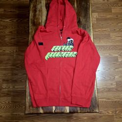 One Piece Anime Red Zip-up Hoodie 