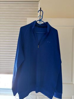 Under Armour Men's ColdGear 1/4 Zip Pullover, Blue, XXL, No Tears or Stains