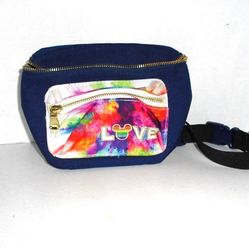 Disney Store Rainbow Mickey Mouse LOVE Fanny Pack Waist Bag Tie Dye