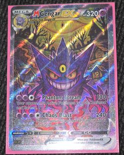 Mega M Gengar EX 320 HP Holo Fan Art Pokémon Card