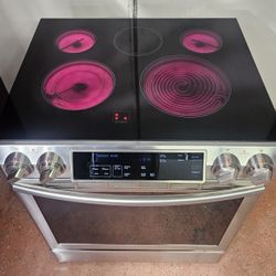 💥🔆🇺🇸☆Samsung☆🇺🇸🔆💥 S-Steel Slide-In Glass Top Stove in Mint Condition 