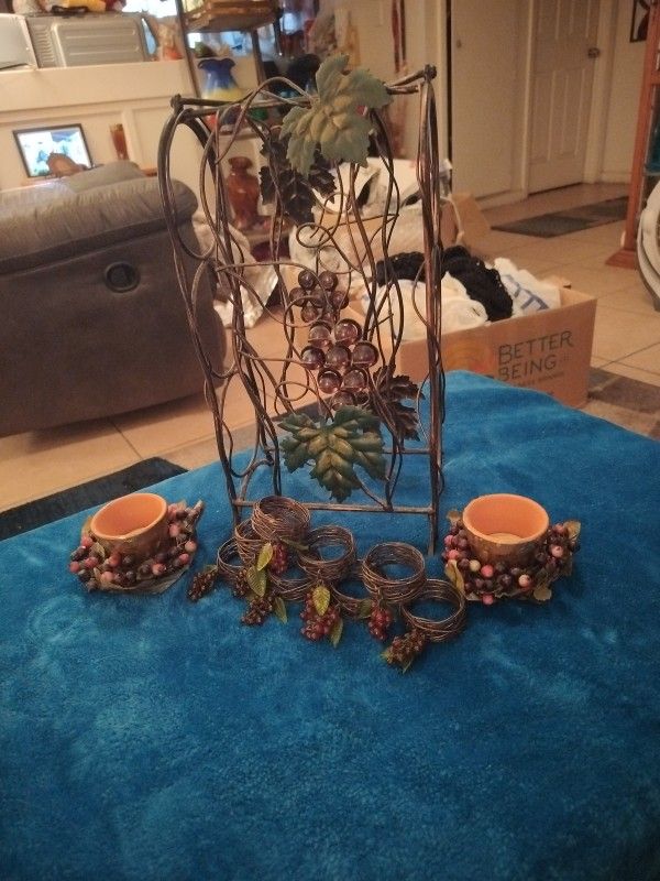 Wine Rack Napkin Holders And Candles