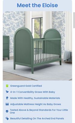 New 4-in-1 Eloise Convertible crib/ Grassy Glen Crib