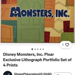 Monsters Inc. Pixar Exclusive Lithograph 