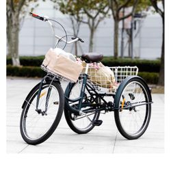 OM(contact info removed)1Viribus 24 Inch Single Speed Adult Tricycle 3 Wheels Cruiser Bike with Dustproof Bag,