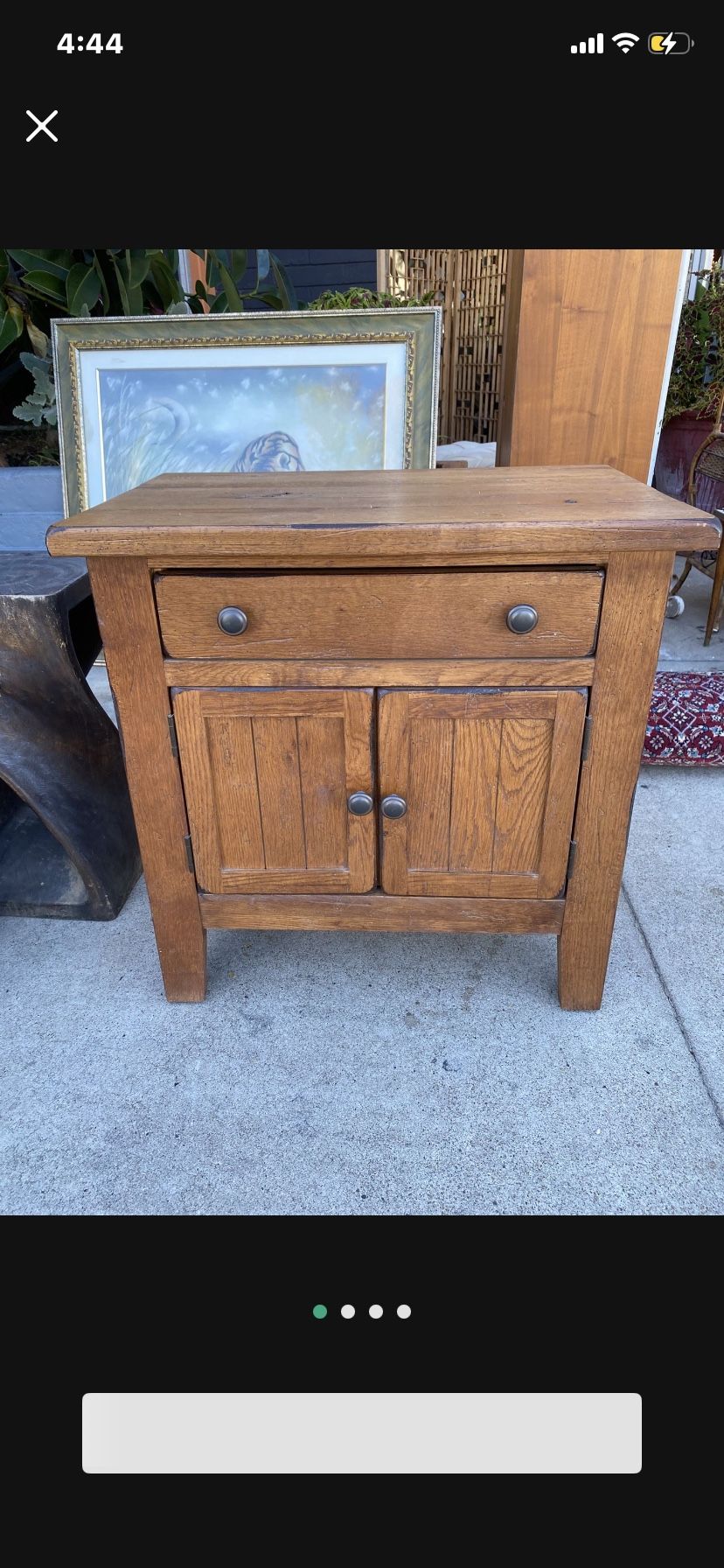 Antique Solid Wood, Nightstand Cabinet