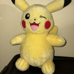 Build A Bear Winking Pikachu Pokemon 13” Plush 25th Anniversary No Sound
