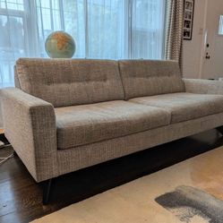Wool Sofa Couch Loveseat - Modern Grey - Great Condition, Smoke-Free Home