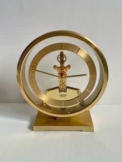 Vintage LINDEN SKELETON Gold Tone MANTEL CLOCK QUARTZ CUCKOO MFG CO JAPAN. Works