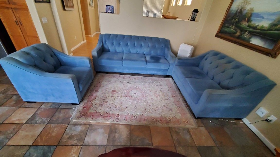 Three Pieces Furniture, Sofa, Love Seat, Armchair