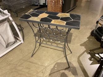 Slate Top Wine Organizer Console Table