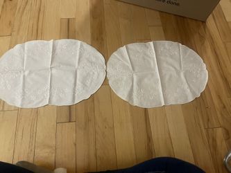 Two White Linen Placemats