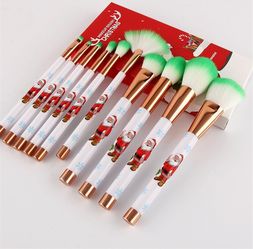 10pcs santa makeup brush set