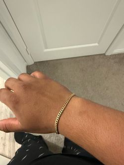 18k gold solid cuban bracelet