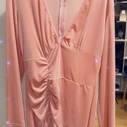 Beautiful Pink Velvet Dress 