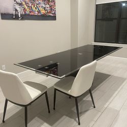 Contemporary Glass / Marble Table 