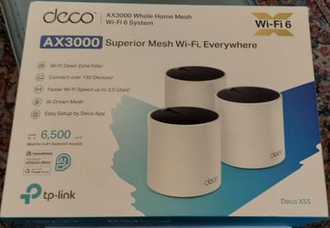 TP-Link Deco AX3000 (3 pack of Deco X55) Whole Home Mesh Wifi 6 System