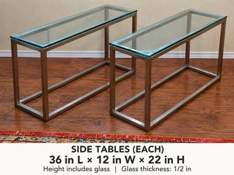 4-Piece Glass Table Set - Coffee Table, TV Console & 2 Side Tables