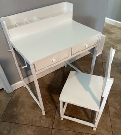 (NEW) White Kids Desk and Chair Set