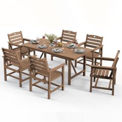 7pc Outdoor Patio Furniture Dining Table Set
