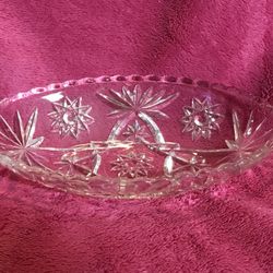 Vintage Anchor Hocking Star Of David Oval Candy Bowl Dish 9” x 5.75” FLAWLESS!