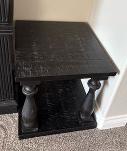 Black wood corner table