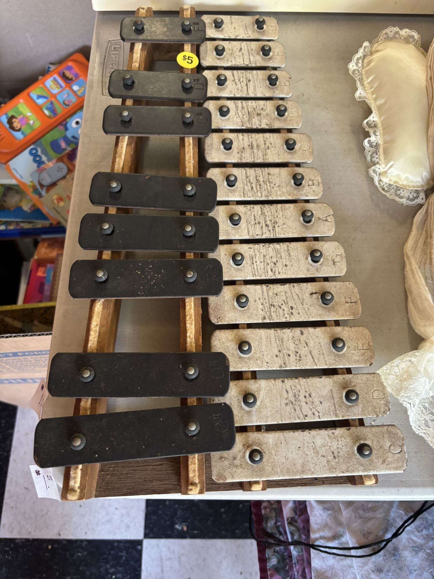 Vintage Xylophone Bell Instrument Metal Keys