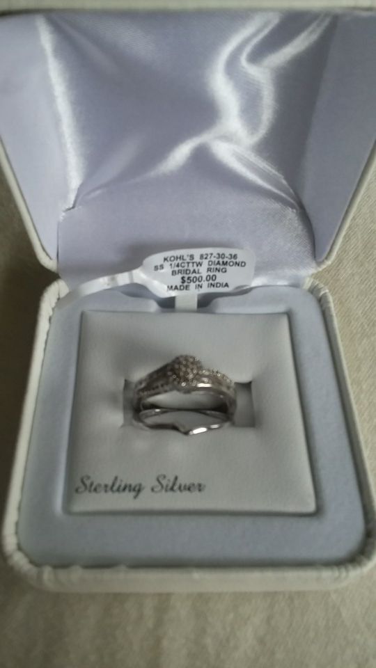 Diamond and silver ring