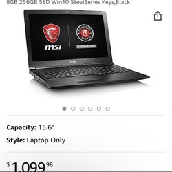 MSI GL62M 7RD-1407 Full HD Gaming Laptop 8GB RAM with Nvidia Graphics Card