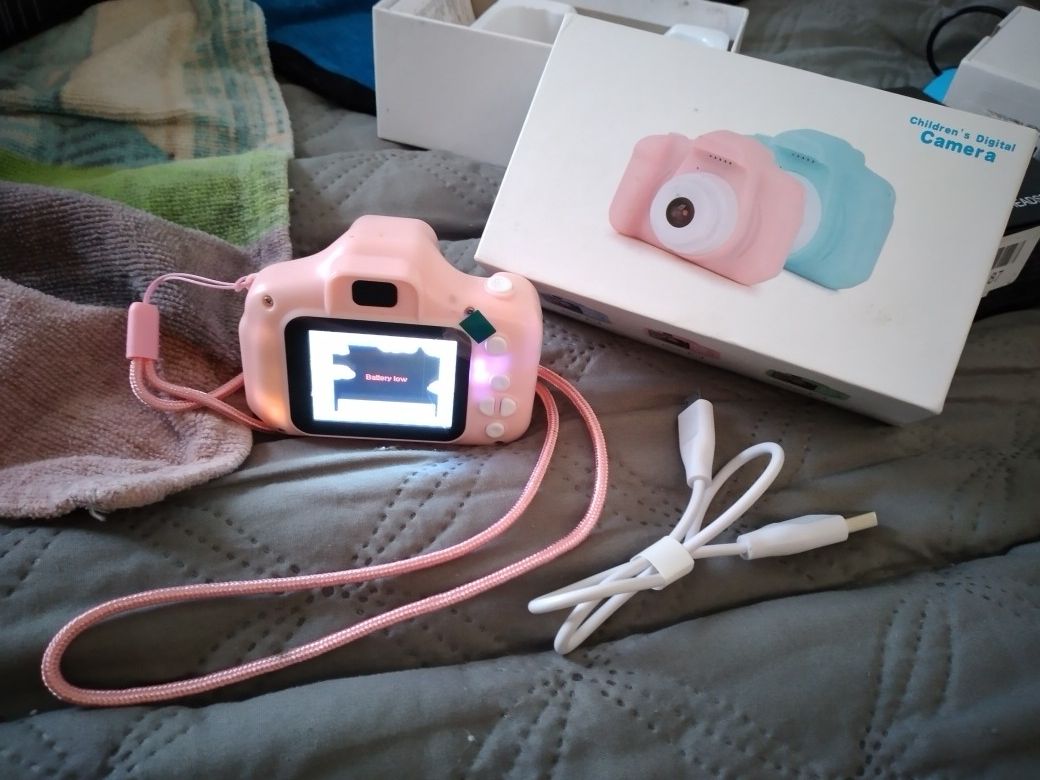 Pink children's kid camera